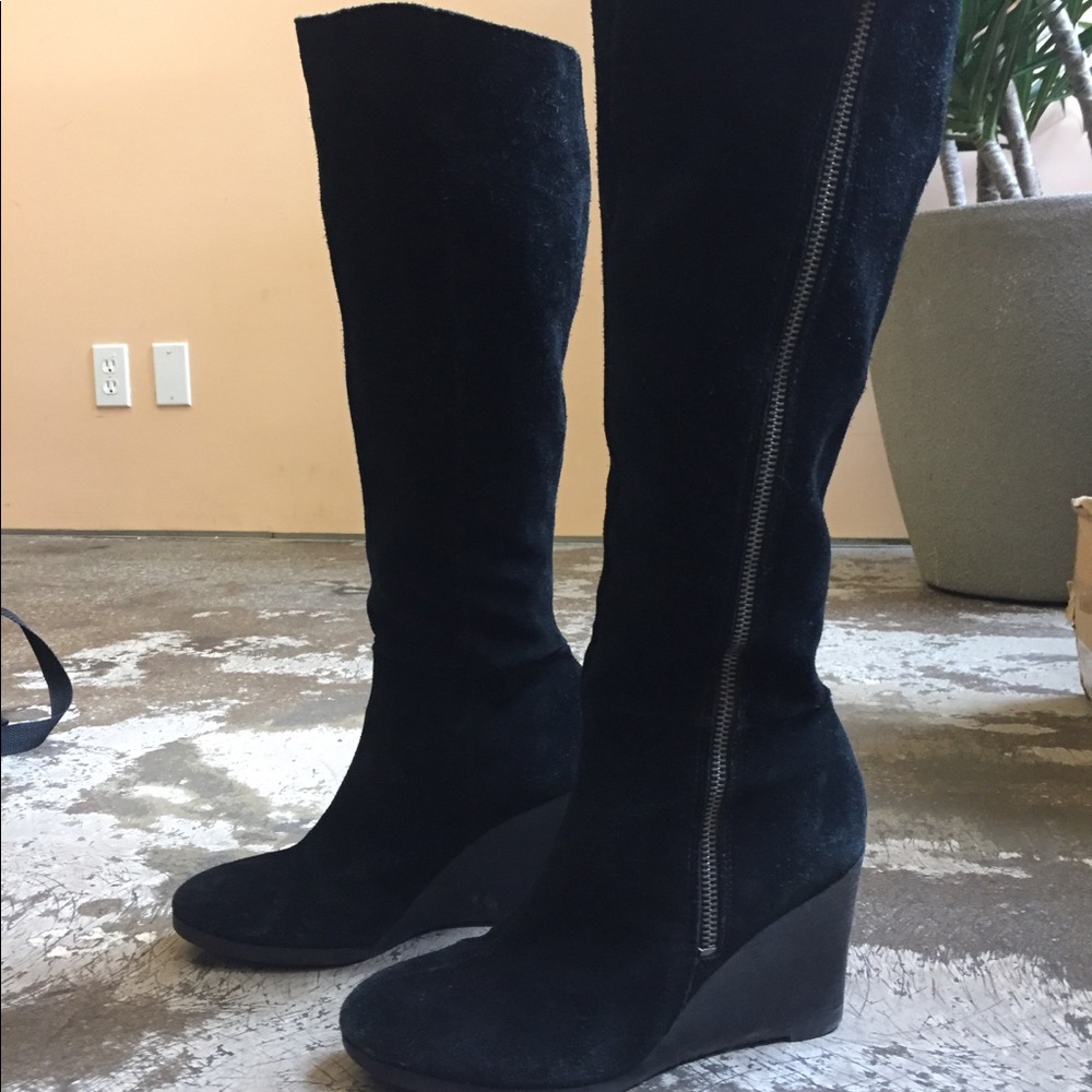 Franco Sarto, knee high, blk suede boots, size 7.5